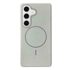 For Samsung Galaxy S23 FE 5G Thin Circle MagSafe Litchi Grain TPU Phone Case(Titanium Gray) - 1