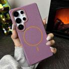 For Samsung Galaxy S23+ 5G Thin Circle MagSafe Litchi Grain TPU Phone Case(Purple Orange) - 2