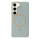 For Samsung Galaxy S23+ 5G Thin Circle MagSafe Litchi Grain TPU Phone Case(Blue Orange) - 1