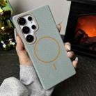 For Samsung Galaxy S23+ 5G Thin Circle MagSafe Litchi Grain TPU Phone Case(Blue Orange) - 2