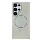 For Samsung Galaxy S23 Ultra 5G Thin Circle MagSafe Litchi Grain TPU Phone Case(Titanium Gray) - 1