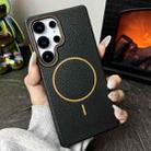 For Samsung Galaxy S24+ 5G Thin Circle MagSafe Litchi Grain TPU Phone Case(Black Orange) - 2