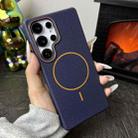 For Samsung Galaxy S24+ 5G Thin Circle MagSafe Litchi Grain TPU Phone Case(Dark Blue Orange) - 2