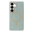 For Samsung Galaxy S25 5G Thin Circle MagSafe Litchi Grain TPU Phone Case(Blue Orange) - 1