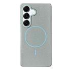 For Samsung Galaxy S25 5G Thin Circle MagSafe Litchi Grain TPU Phone Case(Light Blue) - 1