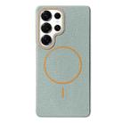 For Samsung Galaxy S25 Ultra 5G Thin Circle MagSafe Litchi Grain TPU Phone Case(Blue Orange) - 1