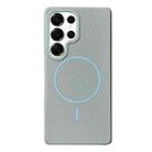 For Samsung Galaxy S25 Ultra 5G Thin Circle MagSafe Litchi Grain TPU Phone Case(Light Blue) - 1