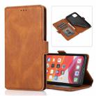 For iPhone 11 Pro Max Retro Magnetic Closing Clasp Horizontal Flip Leather Case with Holder & Card Slots & Photo Frame & Wallet(Brown) - 1