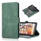 For iPhone X / XS Retro Magnetic Closing Clasp Horizontal Flip Leather Case with Holder & Card Slots & Photo Frame & Wallet(Green) - 1