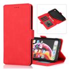 For iPhone XR Retro Magnetic Closing Clasp Horizontal Flip Leather Case with Holder & Card Slots & Photo Frame & Wallet(Red) - 1