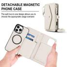 For iPhone 16 Pro Max Multifunctional Wallet Detachable Leather Phone Case with Lanyard(White) - 2