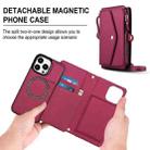For iPhone 16 Pro Max Multifunctional Wallet Detachable Leather Phone Case with Lanyard(Red) - 2