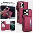 For iPhone 16 Pro Max Multifunctional Wallet Detachable Leather Phone Case with Lanyard(Red) - 3