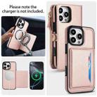 For iPhone 16 Pro Multifunctional Wallet Detachable Leather Phone Case with Lanyard(Rose Gold) - 3