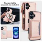 For iPhone 16 Plus Multifunctional Wallet Detachable Leather Phone Case with Lanyard(Rose Gold) - 3