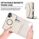 For iPhone 16 Multifunctional Wallet Detachable Leather Phone Case with Lanyard(White) - 2