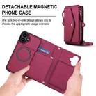 For iPhone 16 Multifunctional Wallet Detachable Leather Phone Case with Lanyard(Red) - 2