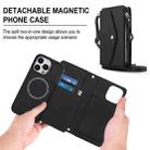 For iPhone 15 Pro Max Multifunctional Wallet Detachable Leather Phone Case with Lanyard(Black) - 2