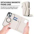 For iPhone 15 Plus Multifunctional Wallet Detachable Leather Phone Case with Lanyard(White) - 2