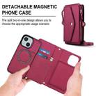For iPhone 15 Plus Multifunctional Wallet Detachable Leather Phone Case with Lanyard(Red) - 2