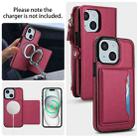 For iPhone 15 Plus Multifunctional Wallet Detachable Leather Phone Case with Lanyard(Red) - 3