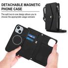 For iPhone 15 Multifunctional Wallet Detachable Leather Phone Case with Lanyard(Black) - 2