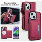 For iPhone 14 Multifunctional Wallet Detachable Leather Phone Case with Lanyard(Red) - 3