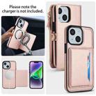 For iPhone 14 Multifunctional Wallet Detachable Leather Phone Case with Lanyard(Rose Gold) - 3