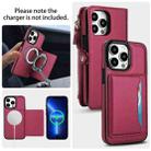 For iPhone 13 Pro Multifunctional Wallet Detachable Leather Phone Case with Lanyard(Red) - 3
