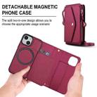 For iPhone 13 mini Multifunctional Wallet Detachable Leather Phone Case with Lanyard(Red) - 2