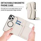 For iPhone 12 Pro Max Multifunctional Wallet Detachable Leather Phone Case with Lanyard(White) - 2
