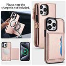 For iPhone 12 Pro Max Multifunctional Wallet Detachable Leather Phone Case with Lanyard(Rose Gold) - 3