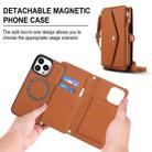 For iPhone 12 Pro Max Multifunctional Wallet Detachable Leather Phone Case with Lanyard(Brown) - 2