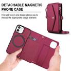 For iPhone 12 mini Multifunctional Wallet Detachable Leather Phone Case with Lanyard(Red) - 2