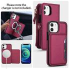 For iPhone 12 mini Multifunctional Wallet Detachable Leather Phone Case with Lanyard(Red) - 3