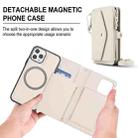 For iPhone 11 Pro Max Multifunctional Wallet Detachable Leather Phone Case with Lanyard(White) - 2