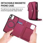 For iPhone 11 Multifunctional Wallet Detachable Leather Phone Case with Lanyard(Red) - 2
