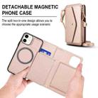 For iPhone 11 Multifunctional Wallet Detachable Leather Phone Case with Lanyard(Rose Gold) - 2