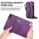 For iPhone XS / X Multifunctional Wallet Detachable Leather Phone Case with Lanyard(Dark Purple) - 2