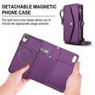 For iPhone XR Multifunctional Wallet Detachable Leather Phone Case with Lanyard(Dark Purple) - 2
