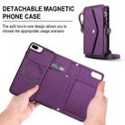 For iPhone 8 Plus Multifunctional Wallet Detachable Leather Phone Case with Lanyard(Dark Purple) - 2