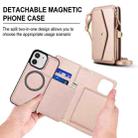 For iPhone 12 Multifunctional Wallet Detachable Leather Phone Case with Lanyard(Rose Gold) - 2