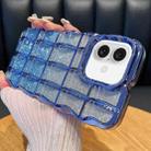 For iPhone 16 Wavy Texture Gradient Glitter Paper TPU Phone Case(Blue) - 1