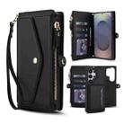 For Samsung Galaxy S25 Ultra 5G Multifunctional Wallet Detachable Leather Phone Case with Lanyard(Black) - 1