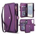 For Samsung Galaxy S25+ 5G Multifunctional Wallet Detachable Leather Phone Case with Lanyard(Dark Purple) - 1