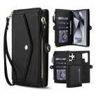 For Samsung Galaxy S24 Ultra 5G Multifunctional Wallet Detachable Leather Phone Case with Lanyard(Black) - 1