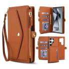 For Samsung Galaxy S24 Ultra 5G Multifunctional Wallet Detachable Leather Phone Case with Lanyard(Brown) - 1