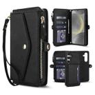 For Samsung Galaxy S24+ 5G Multifunctional Wallet Detachable Leather Phone Case with Lanyard(Black) - 1
