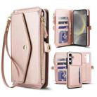 For Samsung Galaxy S24+ 5G Multifunctional Wallet Detachable Leather Phone Case with Lanyard(Rose Gold) - 1