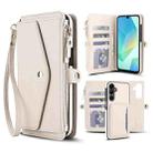 For Samsung Galaxy S23+ 5G Multifunctional Wallet Detachable Leather Phone Case with Lanyard(White) - 1